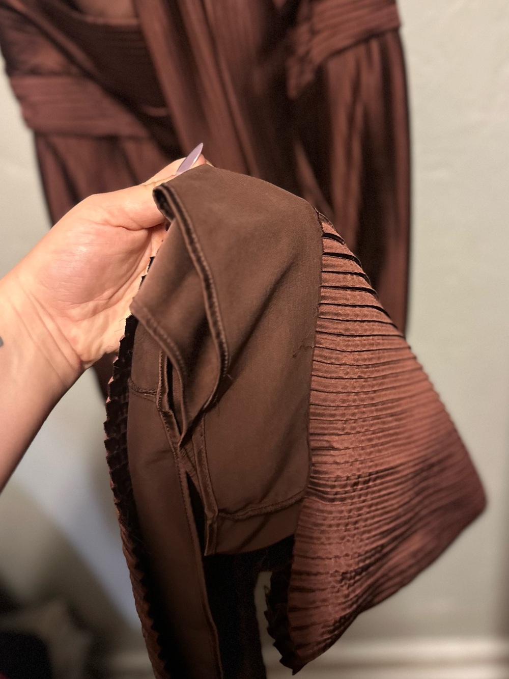 Brown Midi Length Cocktail Dress - size 8 - Picture 4 of 8